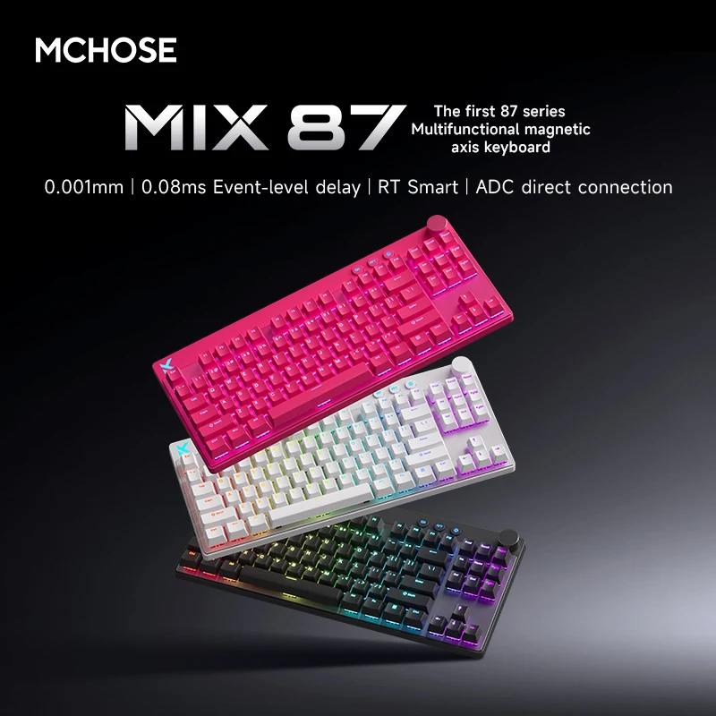 Mchose Mix87 Magnetic Swtich Keyboard Wired Gaming Keyboard 8K+256K Esport 0.08ms Low Latency E-Sports Custom Gamer Accessories