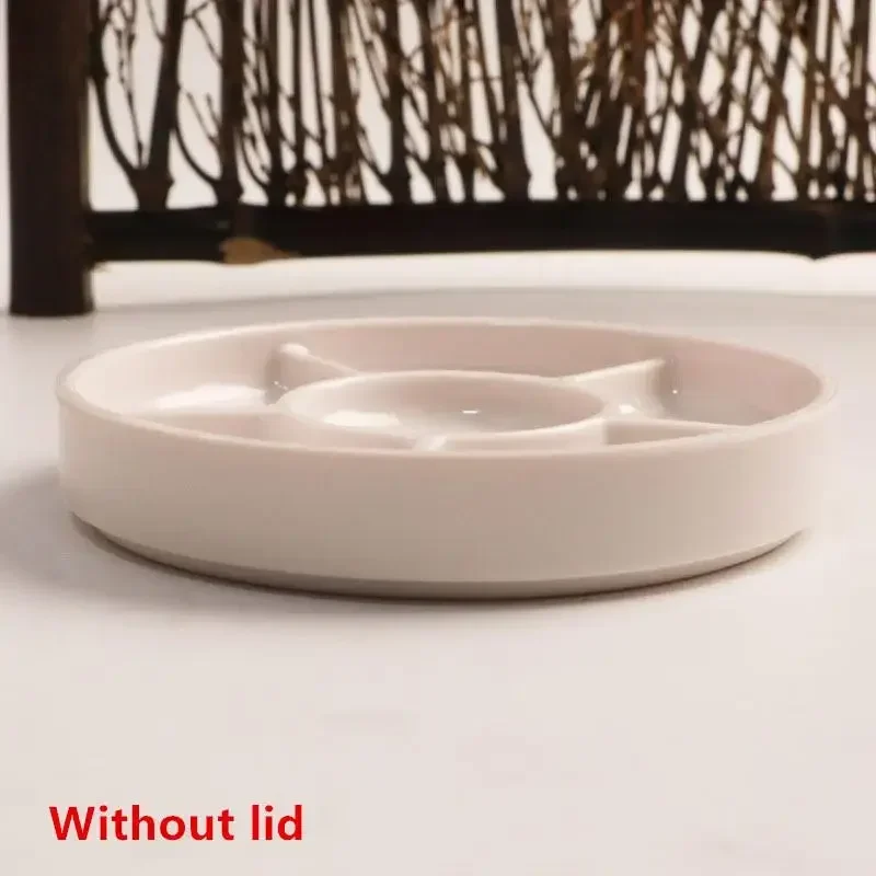 Acrylic Imitation Porcelain Round Palette With Lid Watercolor Painting Multifunctional White Paint Tray Artist Supplies