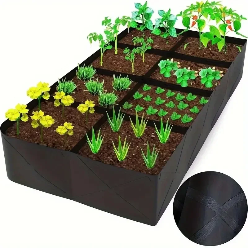 128 gallon planting bag seedling bed, multi grid flowerpot, rectangular planting bag, eight mouth seedling bed
