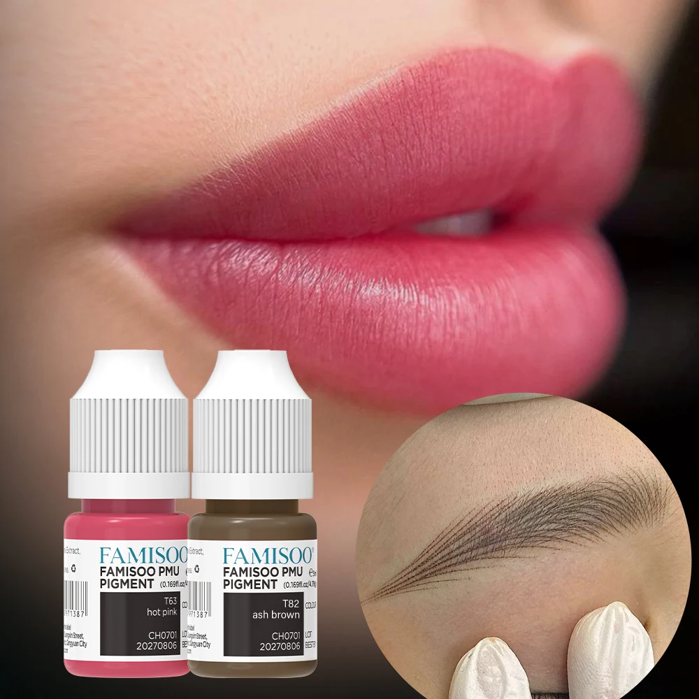 FAMISOO 5ML Permanent Makeup Pigment Tattoo Lips Tattoo inks Eyebrows Eyeliners Pigments Microblading Pigment Tattoo Pigments