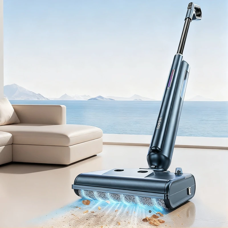 Floor scrubber and mop combo, household automatic cleaning, solid-liquid separation, self-traction electric mop