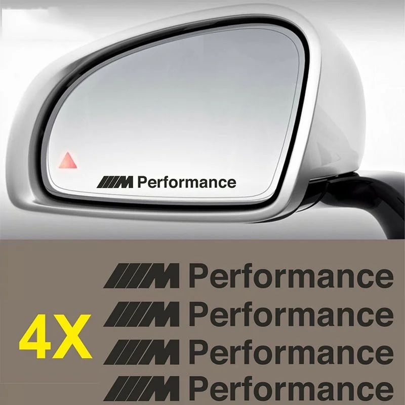 4Pcs Car Mperformance Body Sticker For BMW E30 E46 E60 E87 E90 F20 F30 G10 G30 X5 X1 X3 X5 X4 X6 X7