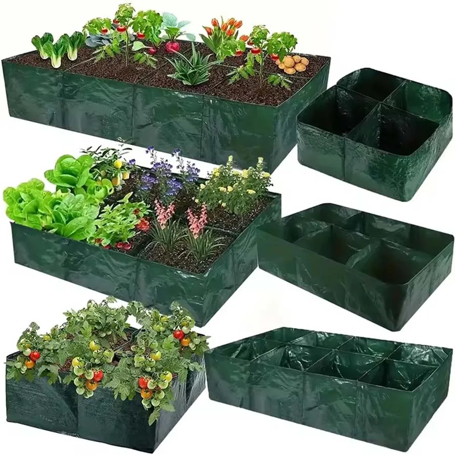 4/6/8 Grids Grow Bag Plant Garden Planter Vegetable Flower Nursery Pot Flowerpot Round Cultivation Growth Container Outdoor ﻿