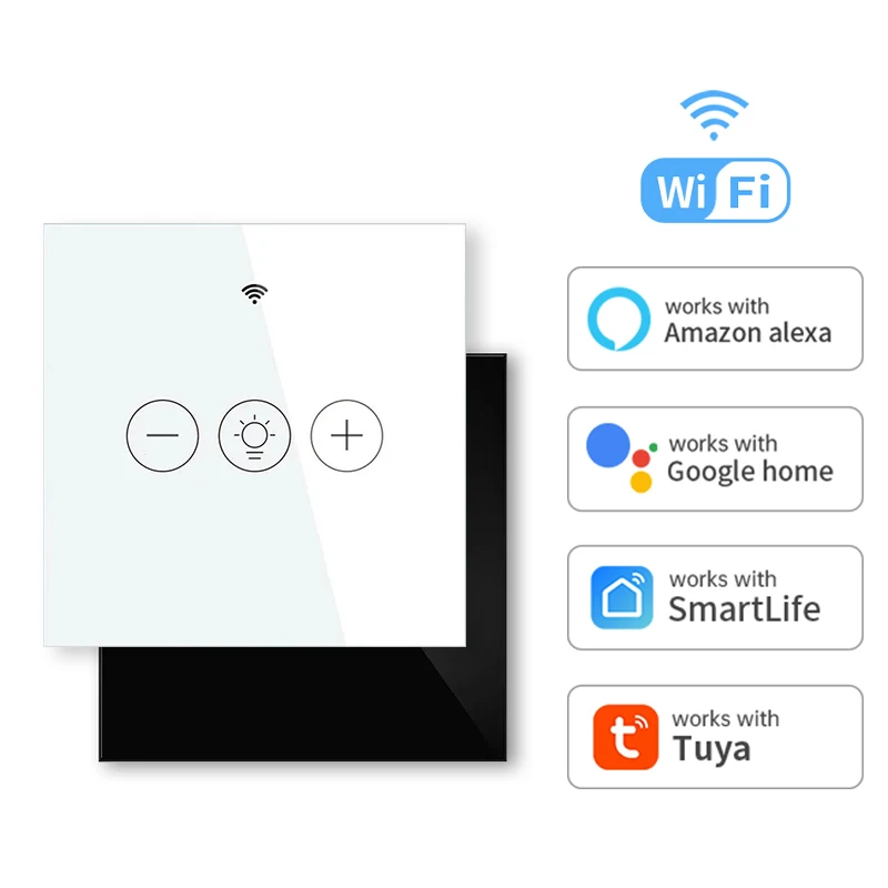 Tuya WiFi EU/US Smart Dimmer Switch Light Wireless Touch Smart Life APP Voice Control Lamp Switch Work with Alexa Google Home