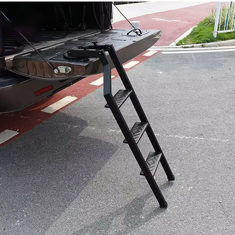 Universal tailgate rotary ladder suitable for pickup truck car rear door ladder tailgate folding ladder auxiliary ladder 126CM