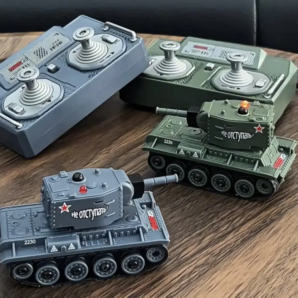 New 1/64 Mini Tank Simulation Remote Control Tank Battery Tracked Infrared Simulation Battle Competition 2.4g Children'S Gift