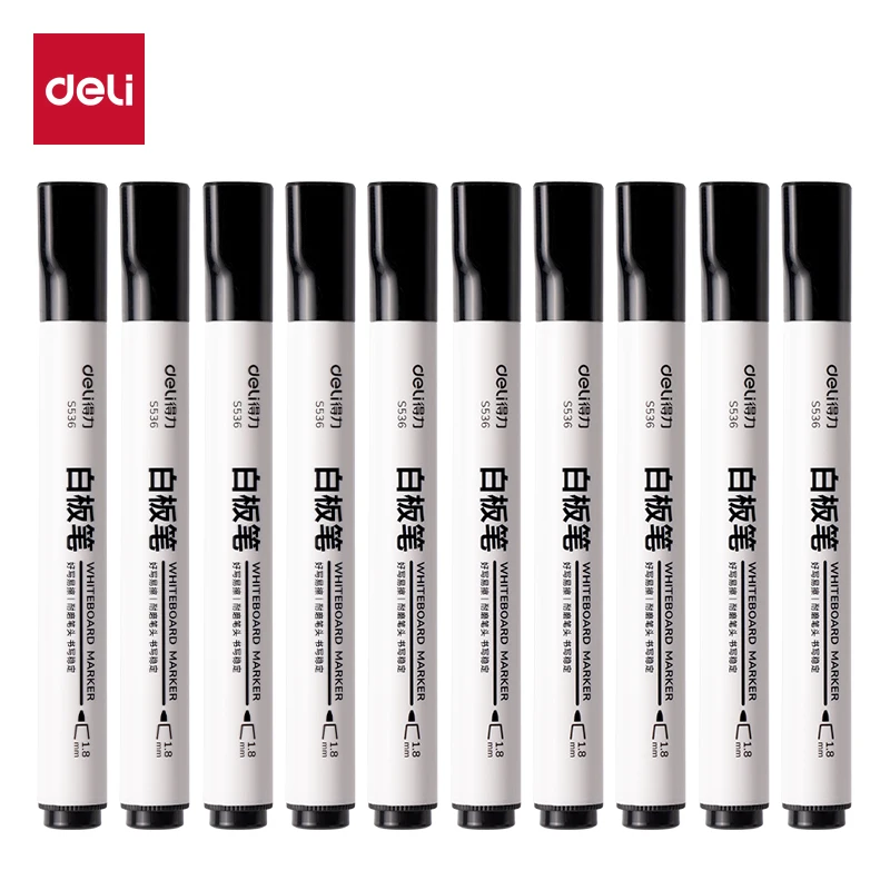 Deli Erasable Training Water-based Whiteboard Marker Chisel Tip for Drawing And Writing on Boards