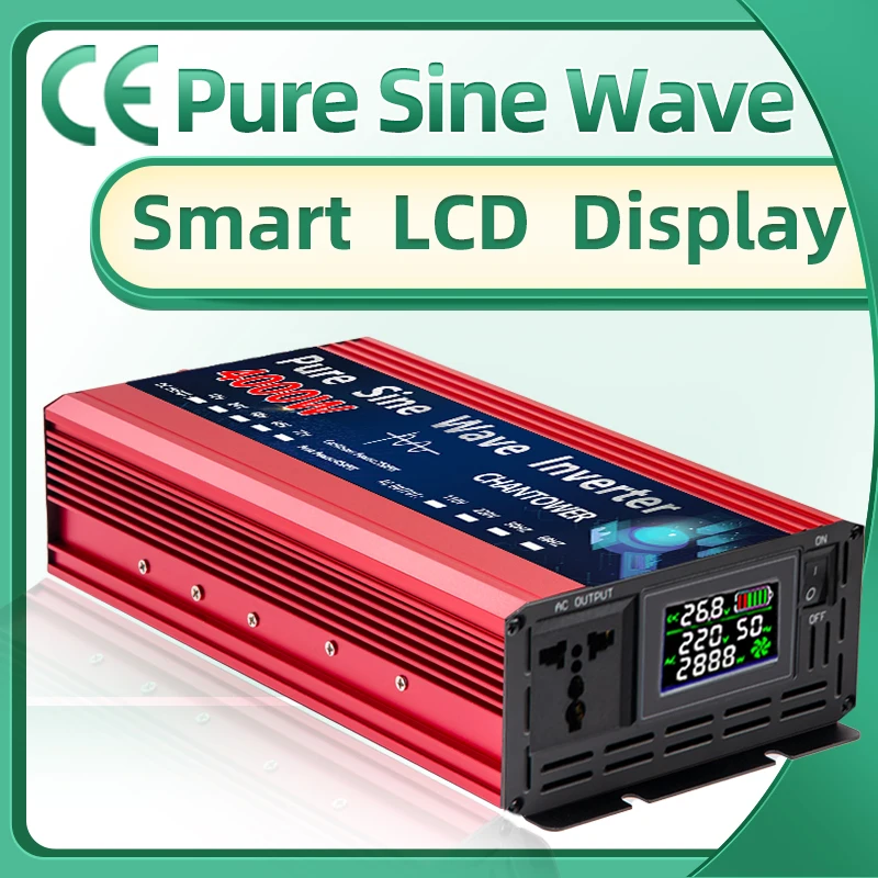 Pure Sine Wave Inverter DC 12V/24V/48V/60V/72V to AC 220V/110V 1000W 2000W 3000W 4000W 5000W Power Converter Car Solar Inverter