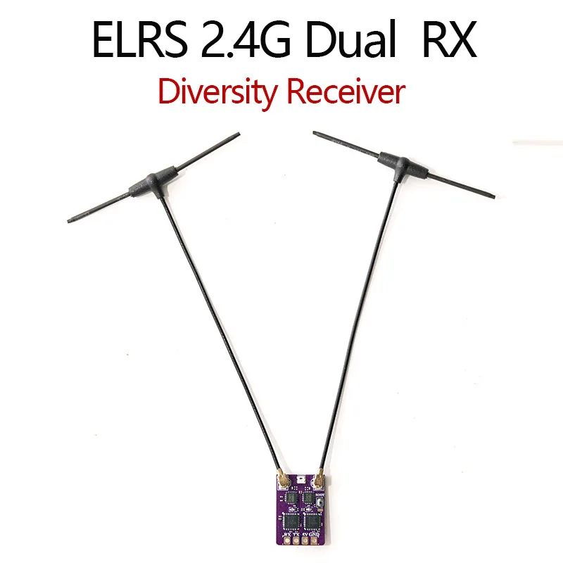 5PCS ELRS 2.4G Diversity Receiver Dual Antenna RX Built-in TCXO for FPV Freestyle RC Racing Long Range Drone Accessories
