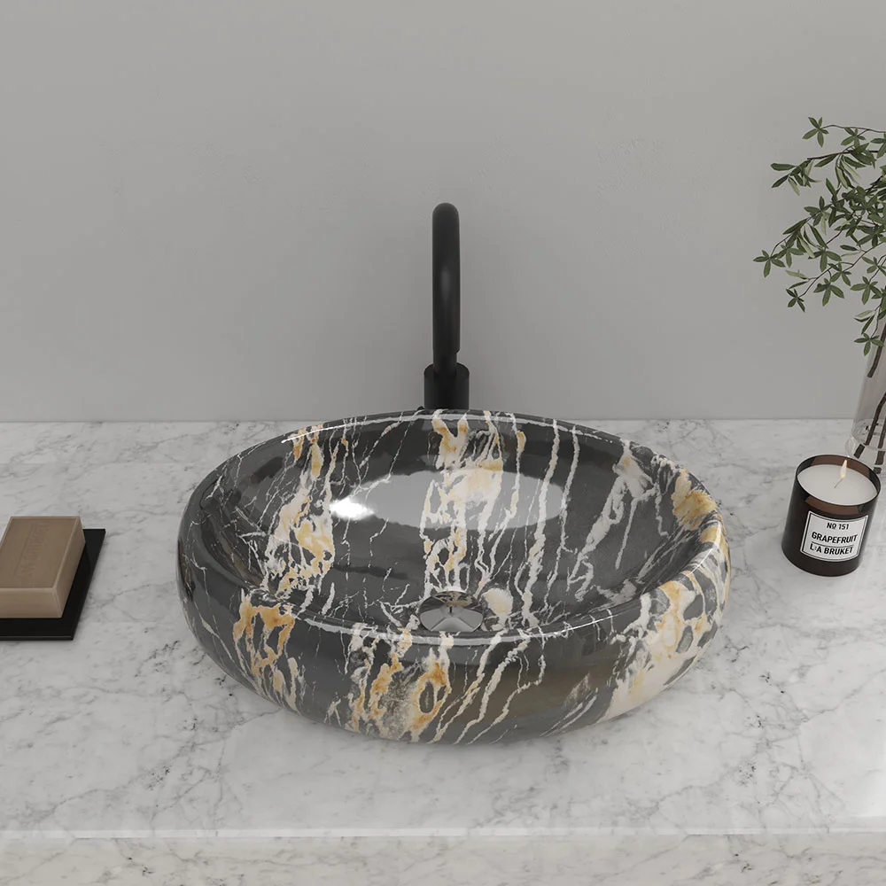 Modern Oval Ceramic Bathroom Vessel Sink