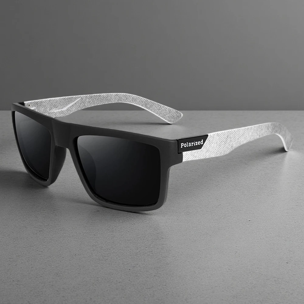 Fashion Black Polarized Sunglasses Men Women Classic Square Male Sun Glasses Stylish Outdoor Driving Fishing Sports Shades UV400