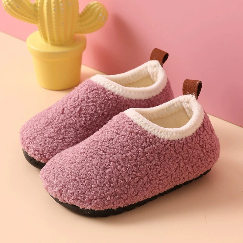 Kidmi Winter Children's Floor Socks Shoes Casual Baby Non-slip Fleece-lined Cotton Shoes Indoor Home Slippers for Boys and Girls