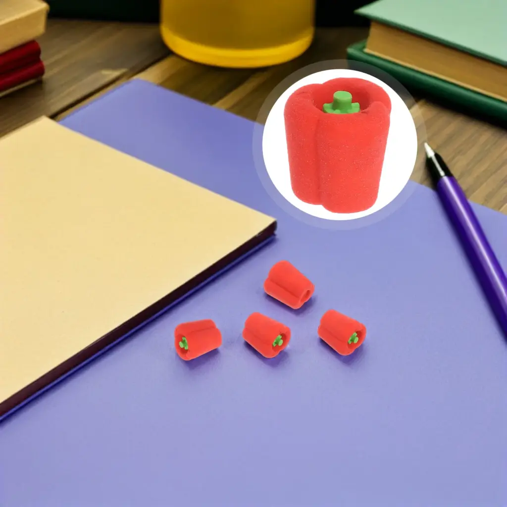 100Pcs Cartoon Erasers Cute Mini Pepper Shaped Vegetable Erasers for Kids Fun Pencil Eraser Set Error Correction School Supplies