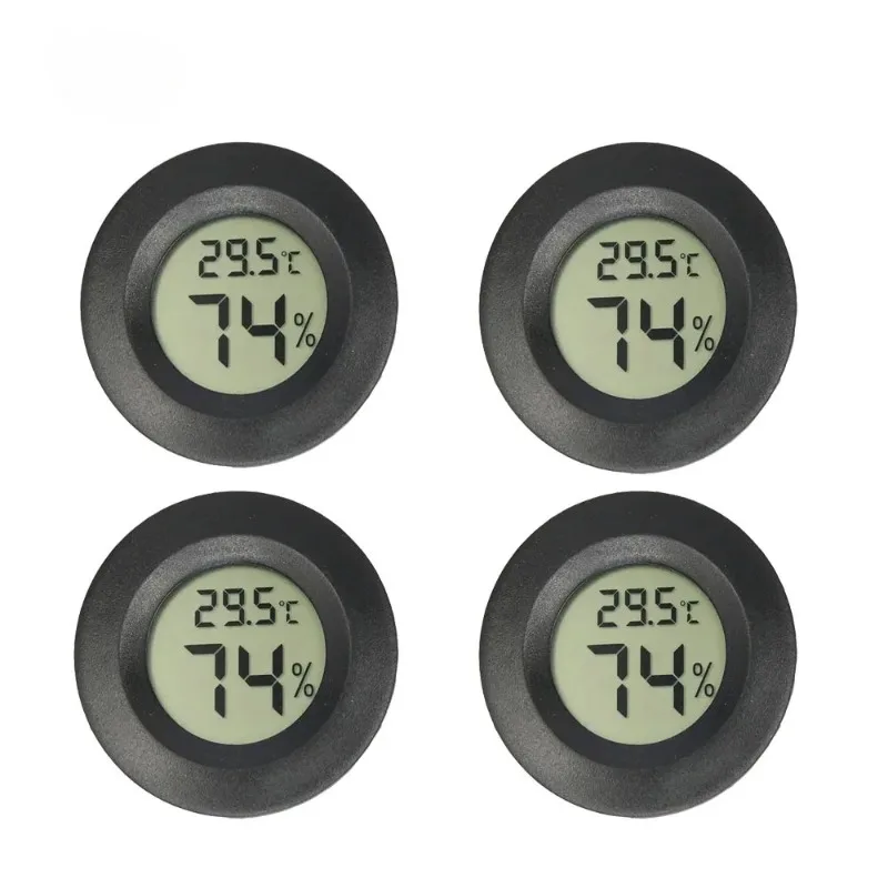 1/6PCS Mini Hygrometer Thermometer Fahrenheit or Celsius Meter Digital LCD Monitor Indoor Room Round Humidity Temperature Gauge