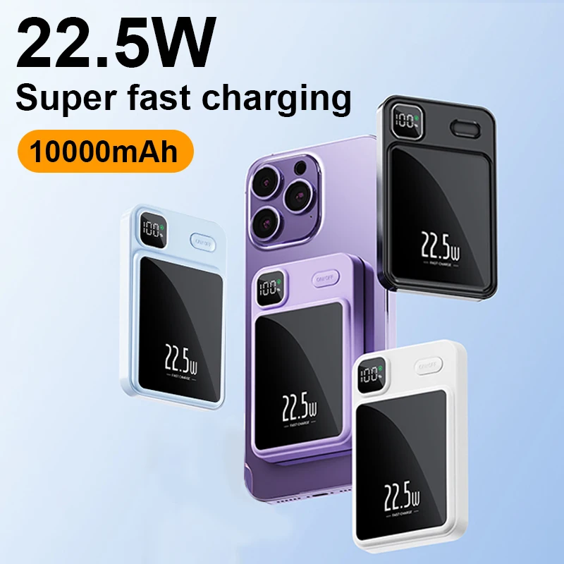 10000mAh Capacity Power Bank Magnetic Wireless 22.5W Ultra Super Fast Charging Magnetic Power Bank For Iphone15 Samsung