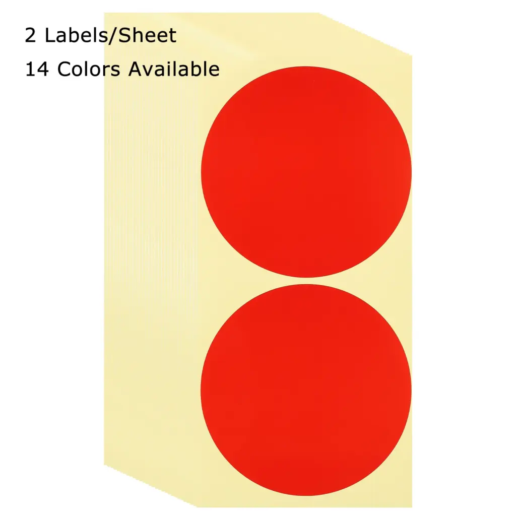 30/60Sheet Colored Dot Stickers Labels 4Inch Circle Price Sticker Self Adhesive Circle Tags Coding Labels for Organizing Sealing
