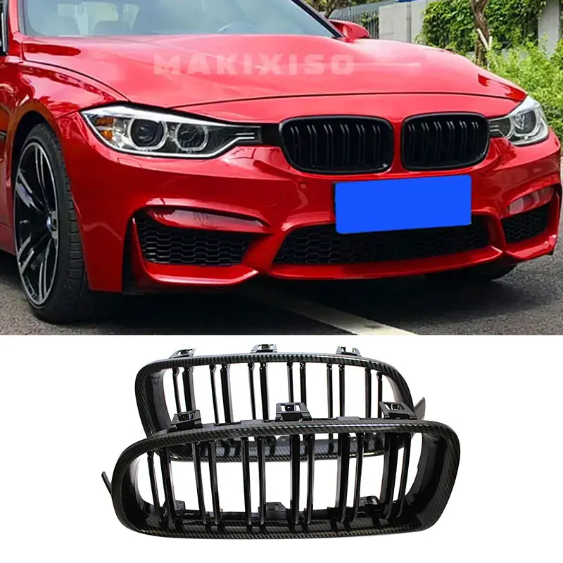 Car Front Bumper Racing Grille Grill For BMW 3 Series F30 F31 F35 F80 2012 2013 2014 2015-2018 1 Pair Gloss Black Kidney Grills
