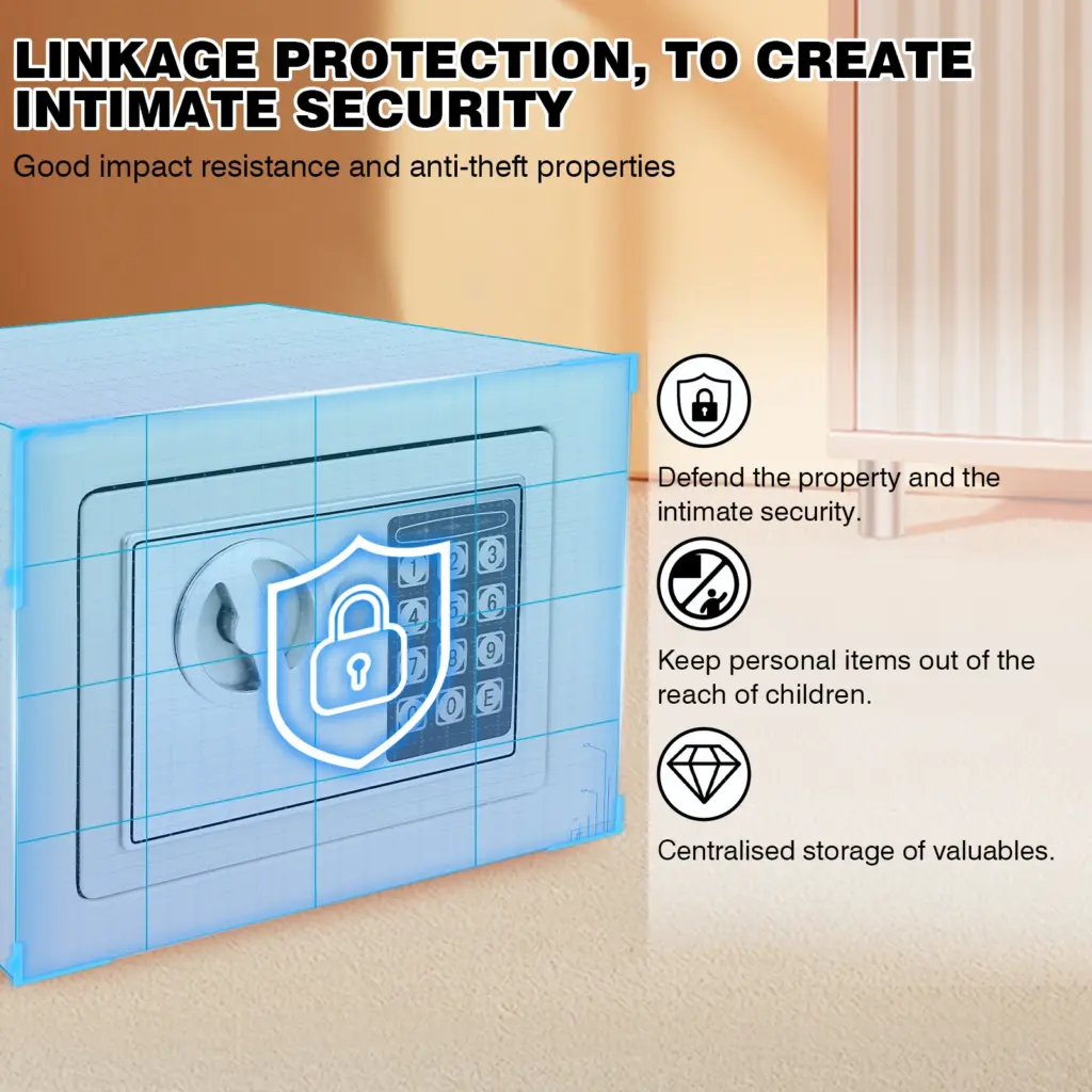 4.6L Digital Safe Box,Security Safe Box with Keypad and Override Key,Electronic Digital Steel Safes for Home Office Hotel