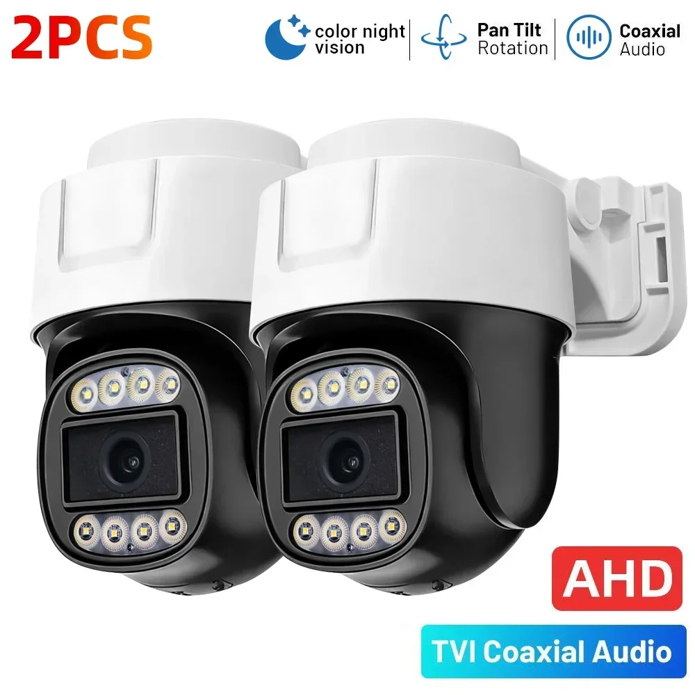 2PCS 2MP CCTV AHD Camera Full Color Night Vision UTC Coaxial BNC Audio Coax PTZ Control TVI CVI 4 in 1 Analog Security Cameras