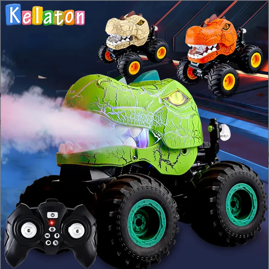 2.4Ghz Remote Control Dinosaur Car Stunt Spray Music Dinosaur Electric Toy Off-road Vehicle Boy Girl Birthday Gift