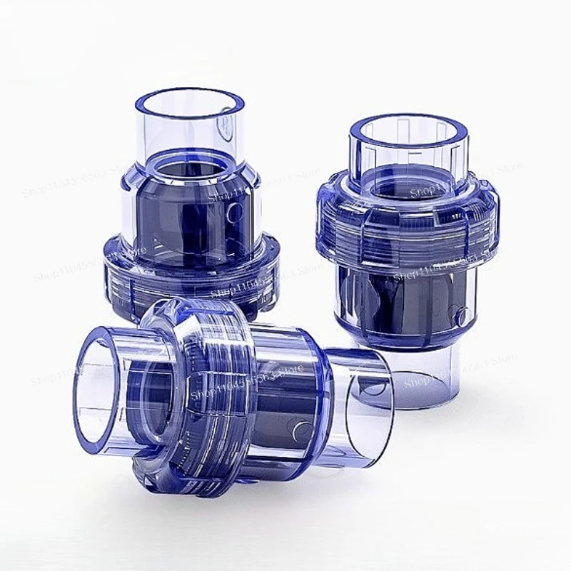 1PCS Single Union Check Valve UPVC, 20-63mm Transparent Non-return for Irrigation