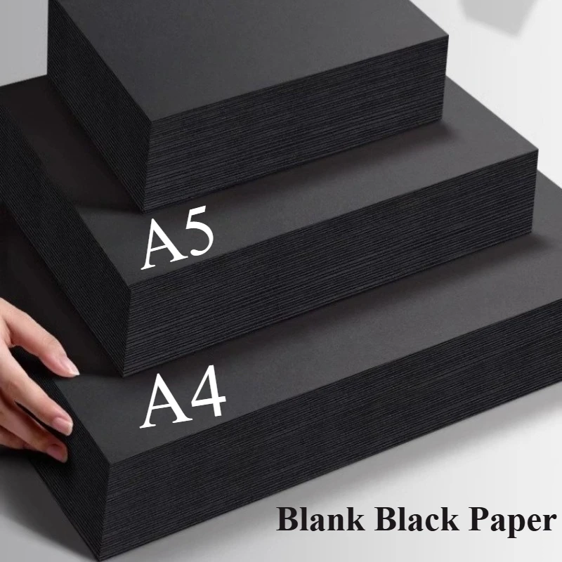 180/230/300gsm Thick Black Cardboard Cardstock Paper A4/A5 20-100pcs Diy Craft Invitation Cards Making Hand Drawing Sketch Paper