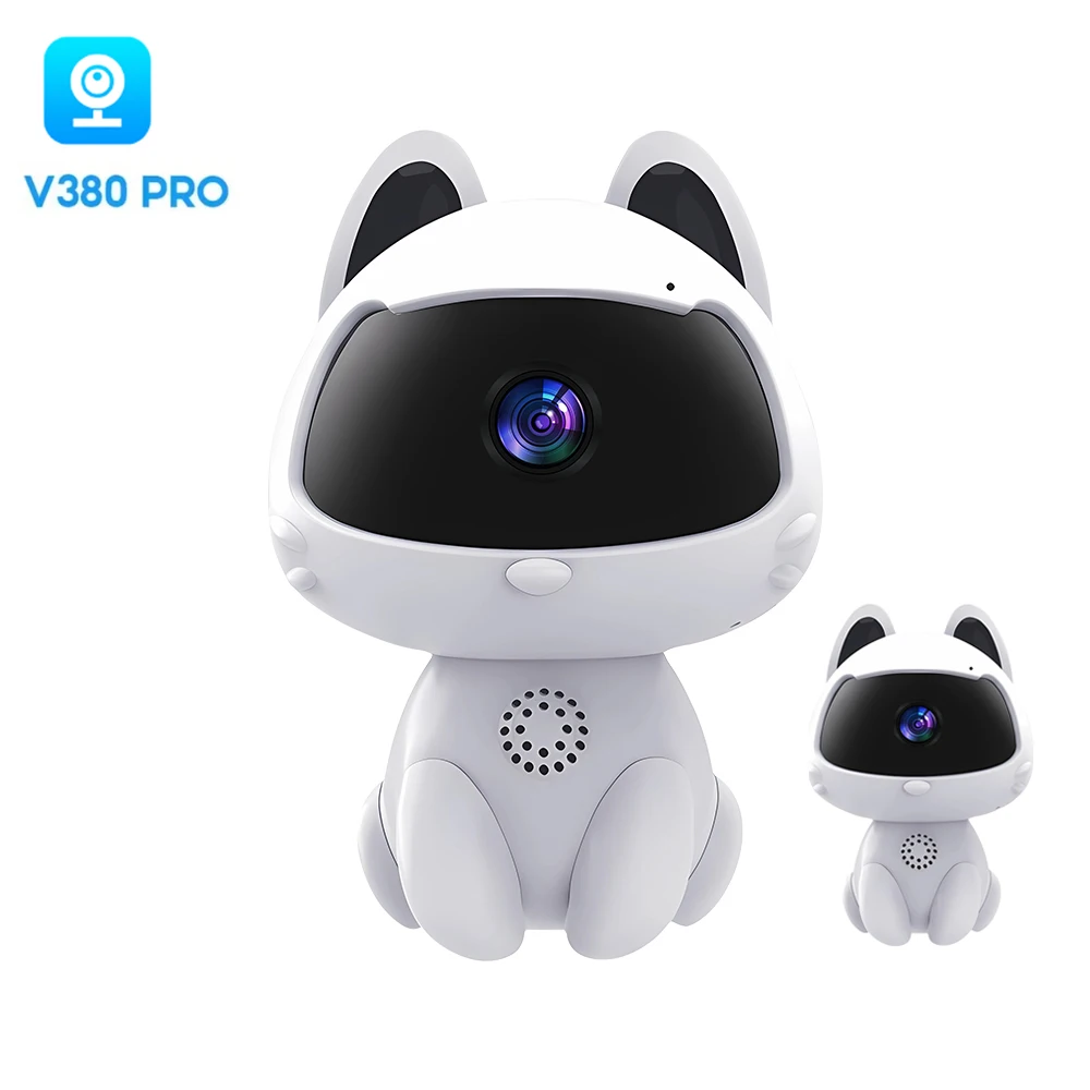 V380 Wifi Mini Camera Indoor Animal Cat Shape HD 1080P Two-way Audio Smart Night Vision Baby Monitor Home Surveillance Cute Cam