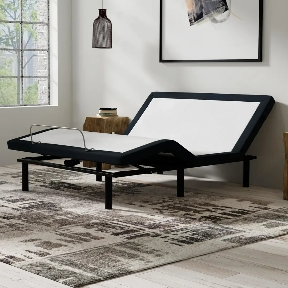 King Adjustable Bed Frame with Massage, USB Charging, Under Beds Lights