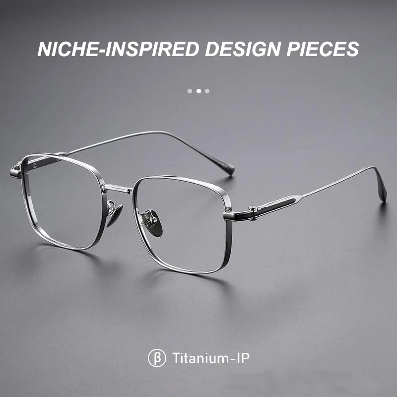 New Ultra-Lightweight Titanium Glasses Frame Men's Business Casual Eyewear Women's Fashionable Retro Wide-Rim Eyeglasses