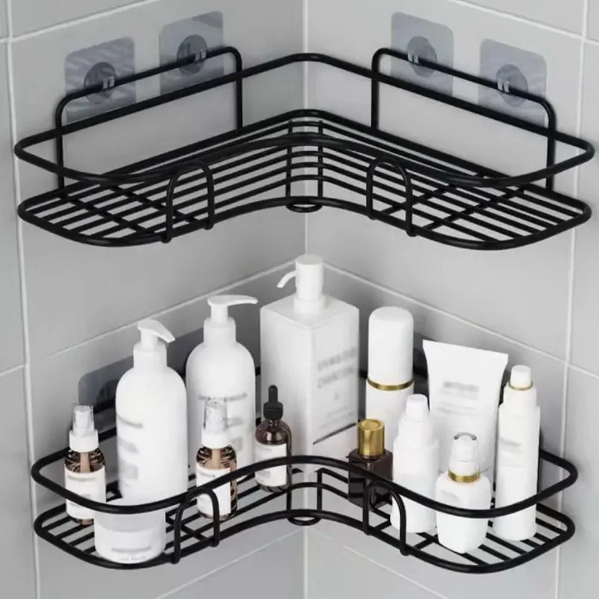 Bathroom Shelf, Shower Caddy Rack, Bathroom Kitchen No Punching Triangle Storage Rack, Shower Shelf, Shampoo Storage Rack Holder