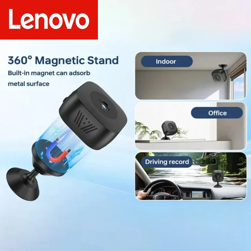 Lenovo 6K Mini Security Camera Wireless 2.4G WiFi Monitoring Security Protection Remote Night Vision Surveillance Smart Home New