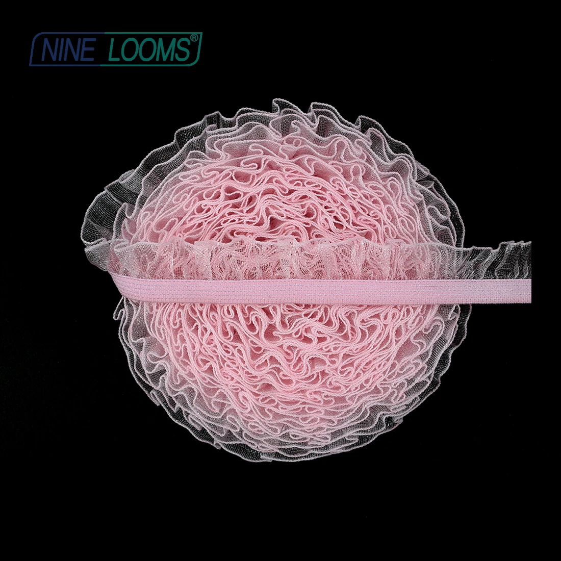 NINE LOOMS Organza Frilly Lace Trim Elastics 5/8" 15mm Tulle Spandex Bands Headband Tutu Lingerie Dress Sewing Craft 2 5 10 Yard