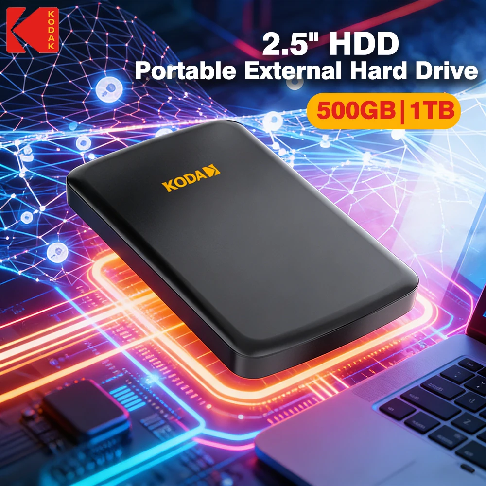 KODAK Portable External Hard Drive HDD 2.5'' 500GB 1TB USB 3.0 External Hard Disk Storage Compatible for PS5 Xbox PC