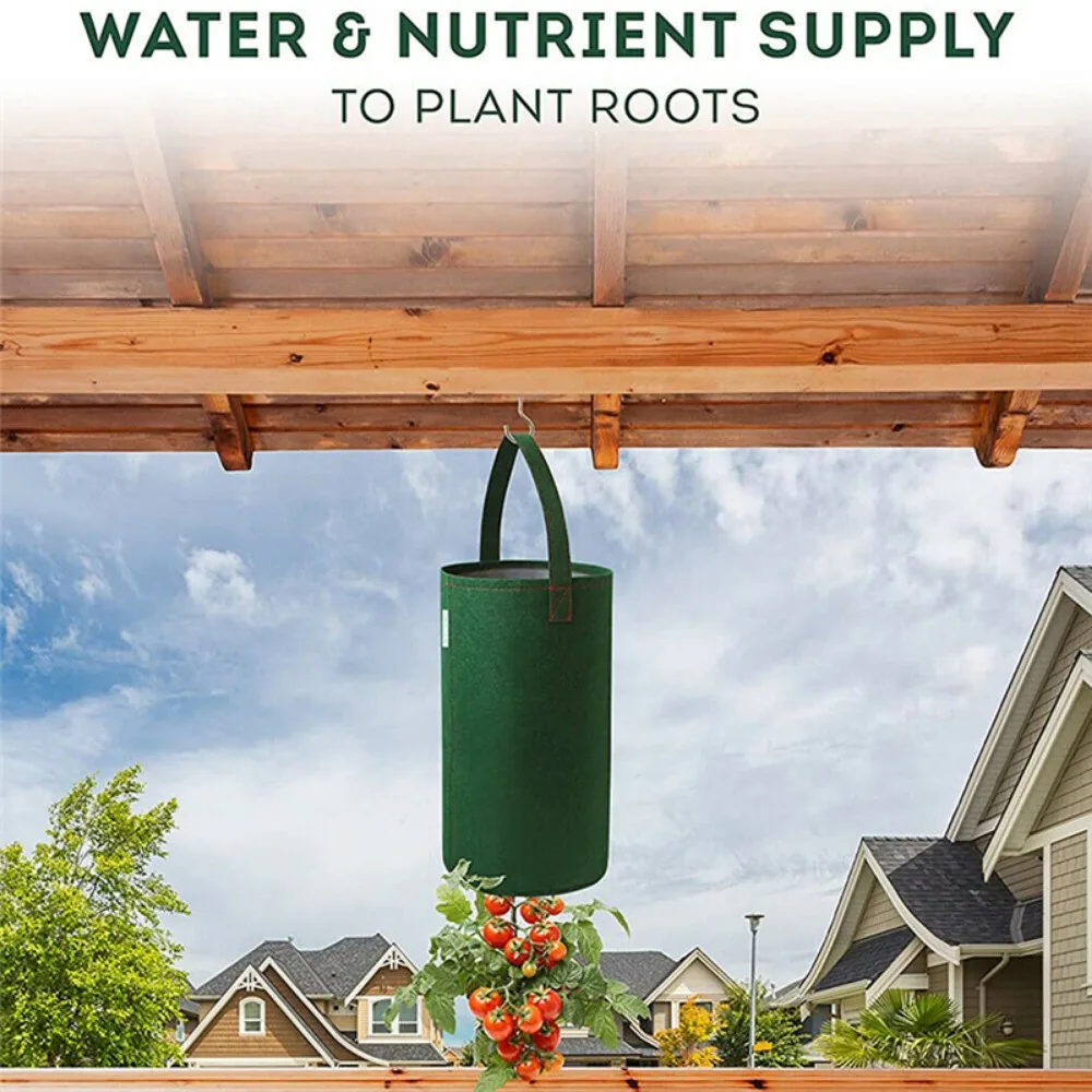 Multi-Function Felt Hanging Tomato Grow Bag Upside Down Planter Strawberry Vegetable Flower Plant Grow Bags Garden Plant Pot