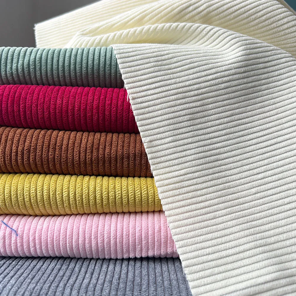 Velvet Touch Stripe Corduroy Fabric Solid Color 1x1.5m For Sewing Women Girl Dress Romper Jacket Autumn Apparel Crafts Materials