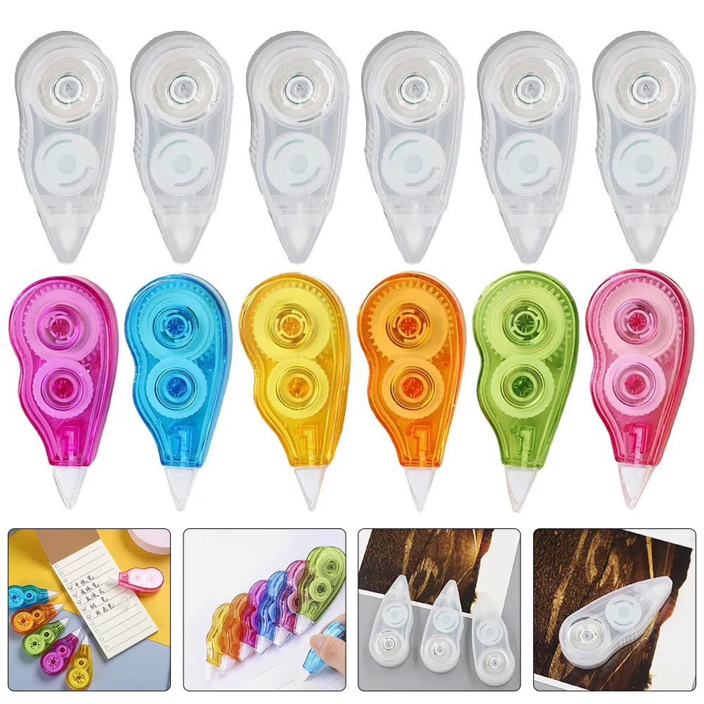 12Pcs Correction Tape Kit Smooth Easy to Use Instant Cover Mistakes Studying Eraser Tape for Students School Stationery