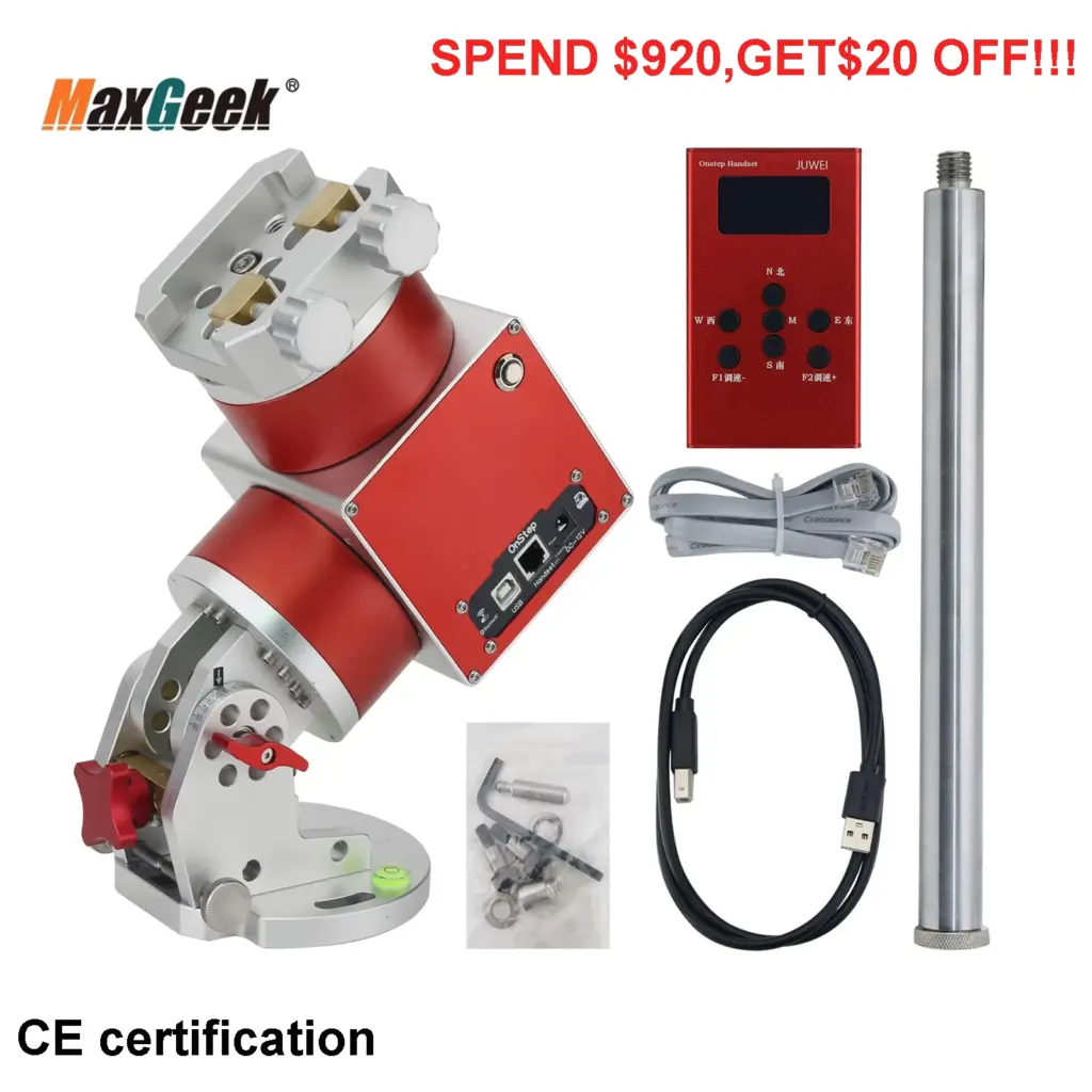 teseek JUWEI-17 Narrow/Wide Dovetail Groove Harmonic Equatorial Mount + Wired Hand Controller Astronomy Photography Theodolite