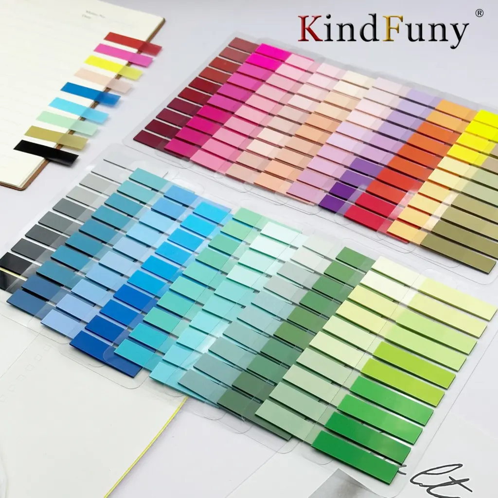 200Pcs Color Stickers Transparent Fluorescent Index Tabs Flags Sticky Note Stationery Children Gifts School Office Supplies