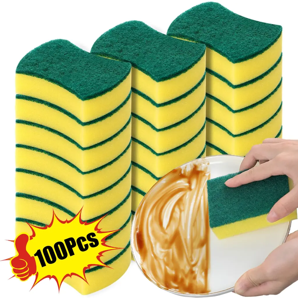 Dishwashing Sponge Magic Cleaning Brush Kitchen Double-sided Decontamination Pad Washing Pot Foam Sponge Wipe Nano Sponge