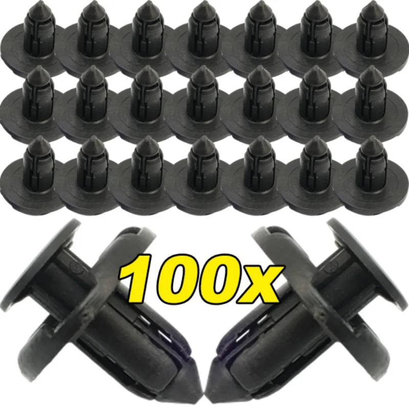 8mm Black Bumper Clips Car Push Rivets Retainer Kit Inner Fender Liner & Splash Shield Universal Plastic Fasteners Replacement