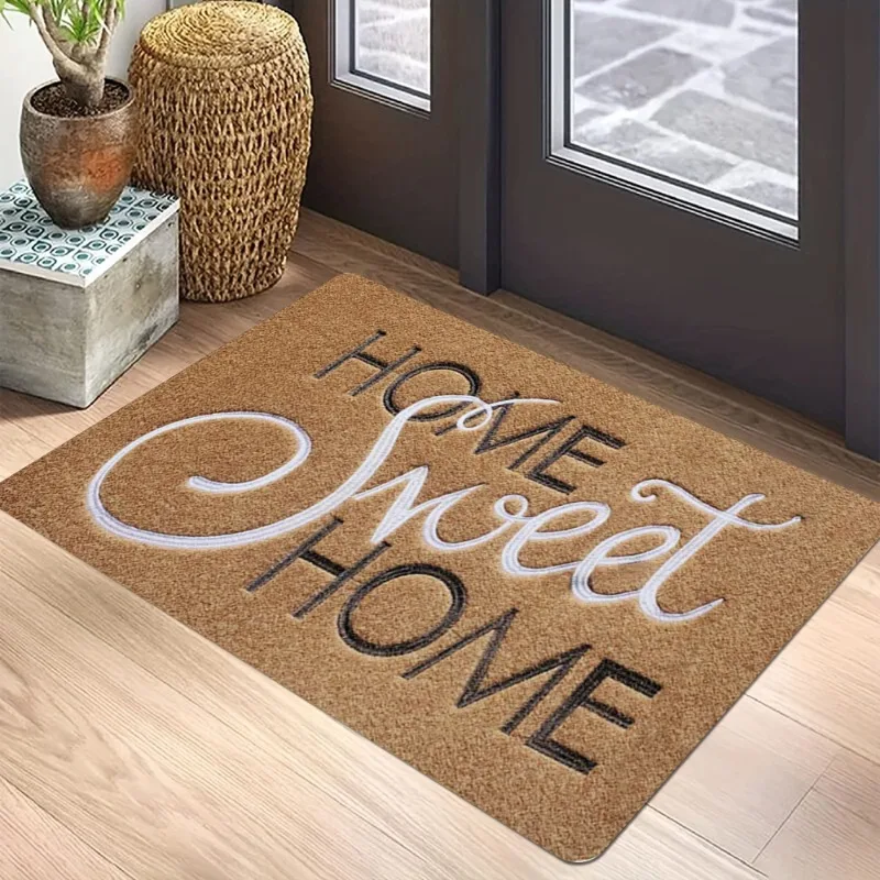 HOME SWEET HOME Handwritten Sweet Carpet Mat Heart Accent Non-Slip Rug Living Bedroom Indoor Home Decoration Durable Floor Mat
