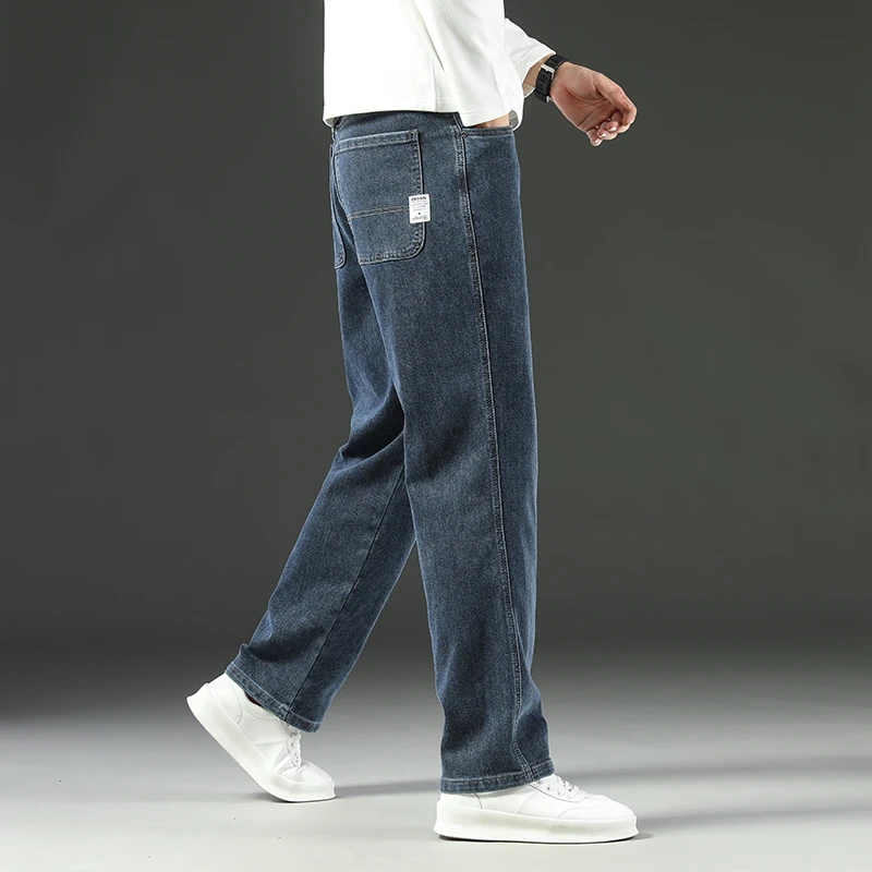 2026 New Y2K Autumn and Winter Baggy Jeans Men's Loose Straight Wide-leg Business Trousers Mens Clothing