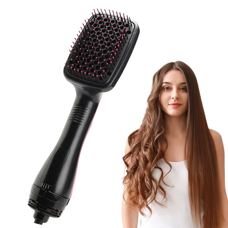 1000W Hair Dryer Hot Air Brush Styler and Volumizer Hair Straightener Curler Comb Roller One Step Electric Ion Blow Dryer Brush