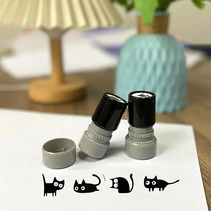 Adorable Tilted Neck Black Cat Stamp Perfect for Journaling Arts and Crafts Classroom Student Projects