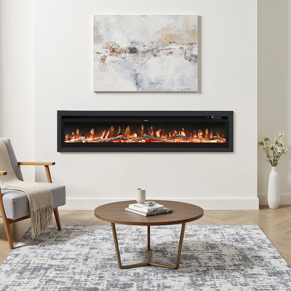 【Breeins】70/80 Inch Electric Fireplace with Remote 12 Flame Colours 1800W Home Decoration