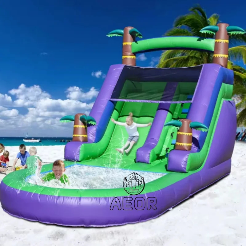 Commercial Grade Large China Blow up Water Slides Park Giant Outdoor Big Cheap Inflatable Water Slide With Pool for Adult Kids