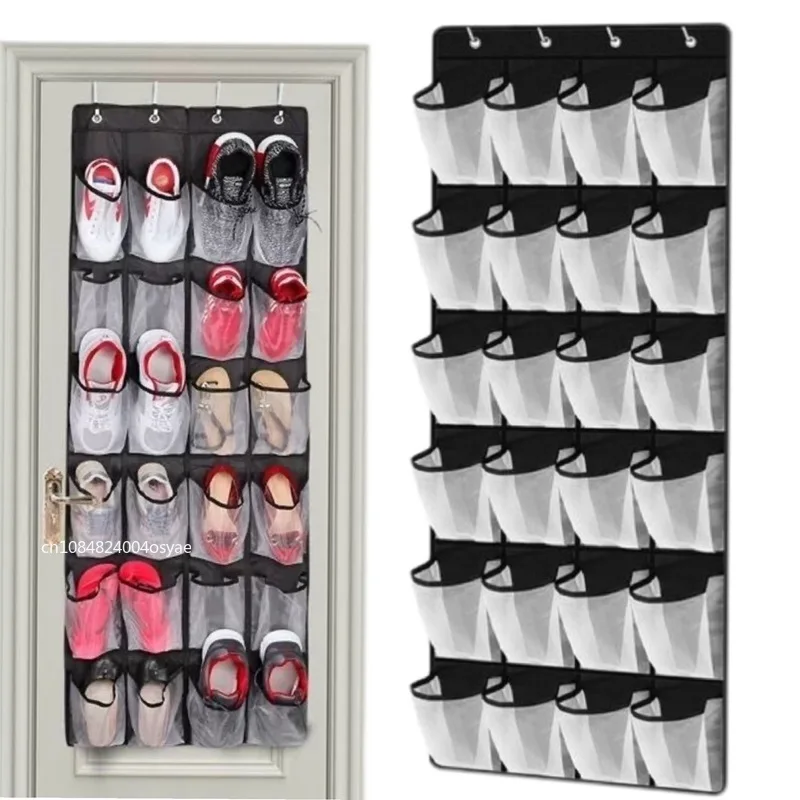 12/24 Pockets Shoes Organizer Rack Hanging Organizers Space Saver Hanging Over The Door Behind Closet Organizer Storage Hanger
