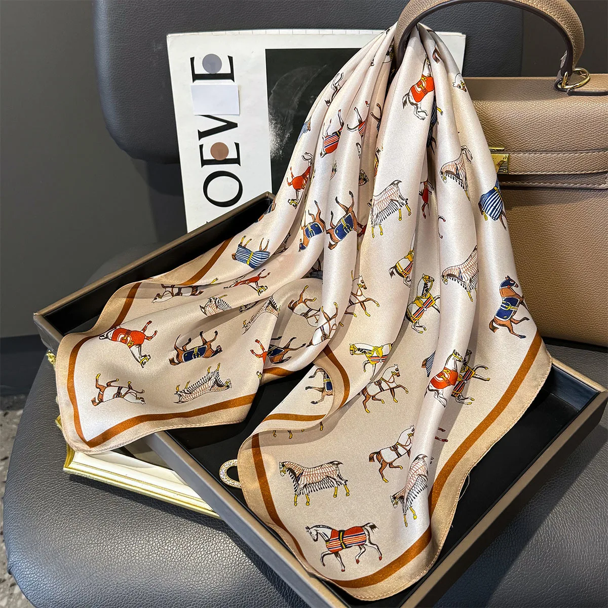 100% Natural Silk Scarf Women Foulard Female Shawl Wrap elegant High Quality Square Neckerchief for Lady Hijab Bandana Scarves