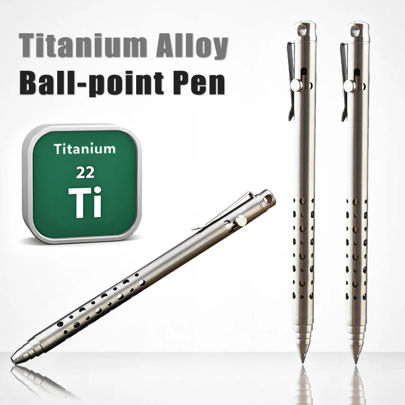 High Quality Titanium Alloy Ballpoint Pen Business Signature Pen Self Defense Tactical Pen School Student Office Stationery