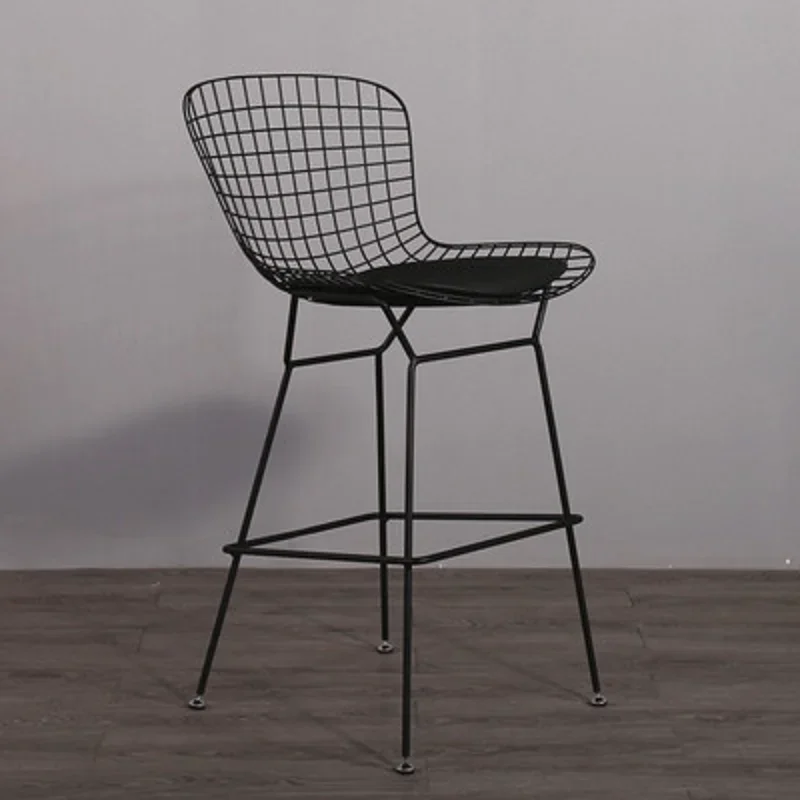Backrest Metal Bar Chairs Modern Outdoor Industrial Fashion High Chairs Stainless Steel Waiting Restaurante Muebles Furniture